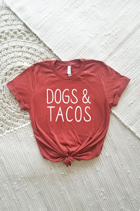 dogs and tacos cotton crewneck tee in rust