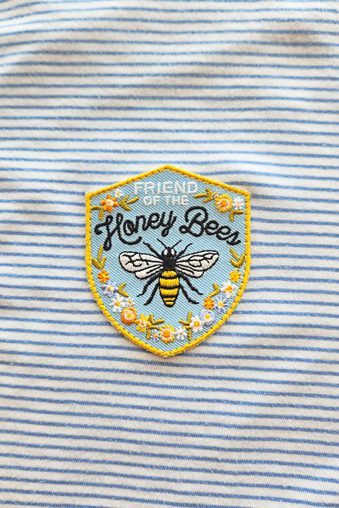 friend of the honey bees embroidered patch detail