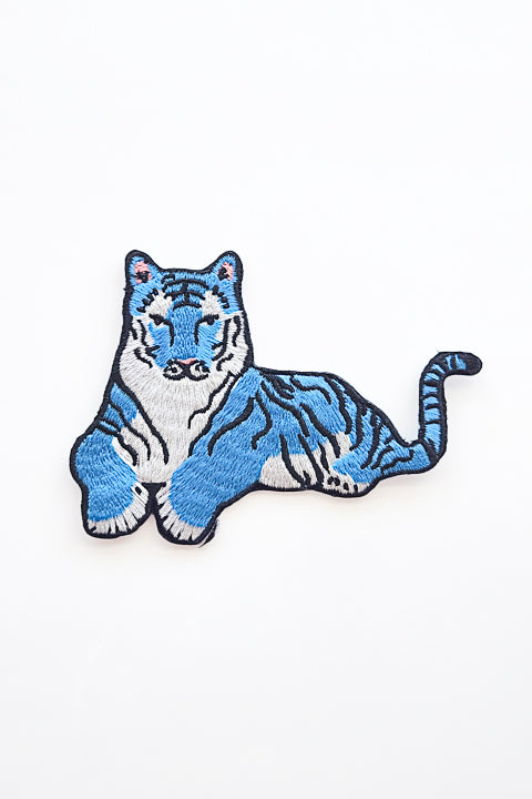 blue tiger embroidered iron on patch