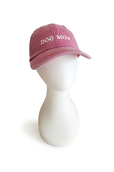 embroidered dog mom baseball cap in faded cardinal